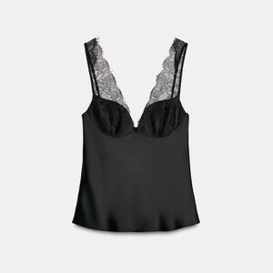 Zara Satin Effect Lace Top